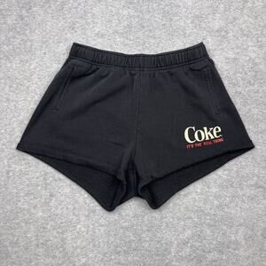 Pacsun Coke Women's Small Sweat Shorts Black Cuffed Pockets